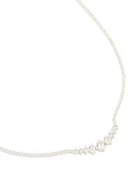Silver Plated Cubic Zirconia Graduating Round Necklace - link has visual effect only