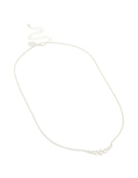 Silver Plated Cubic Zirconia Graduating Round Necklace - link has visual effect only