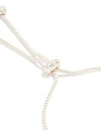Silver Plated Cubic Zirconia Regal Toggle Bracelet - link has visual effect only