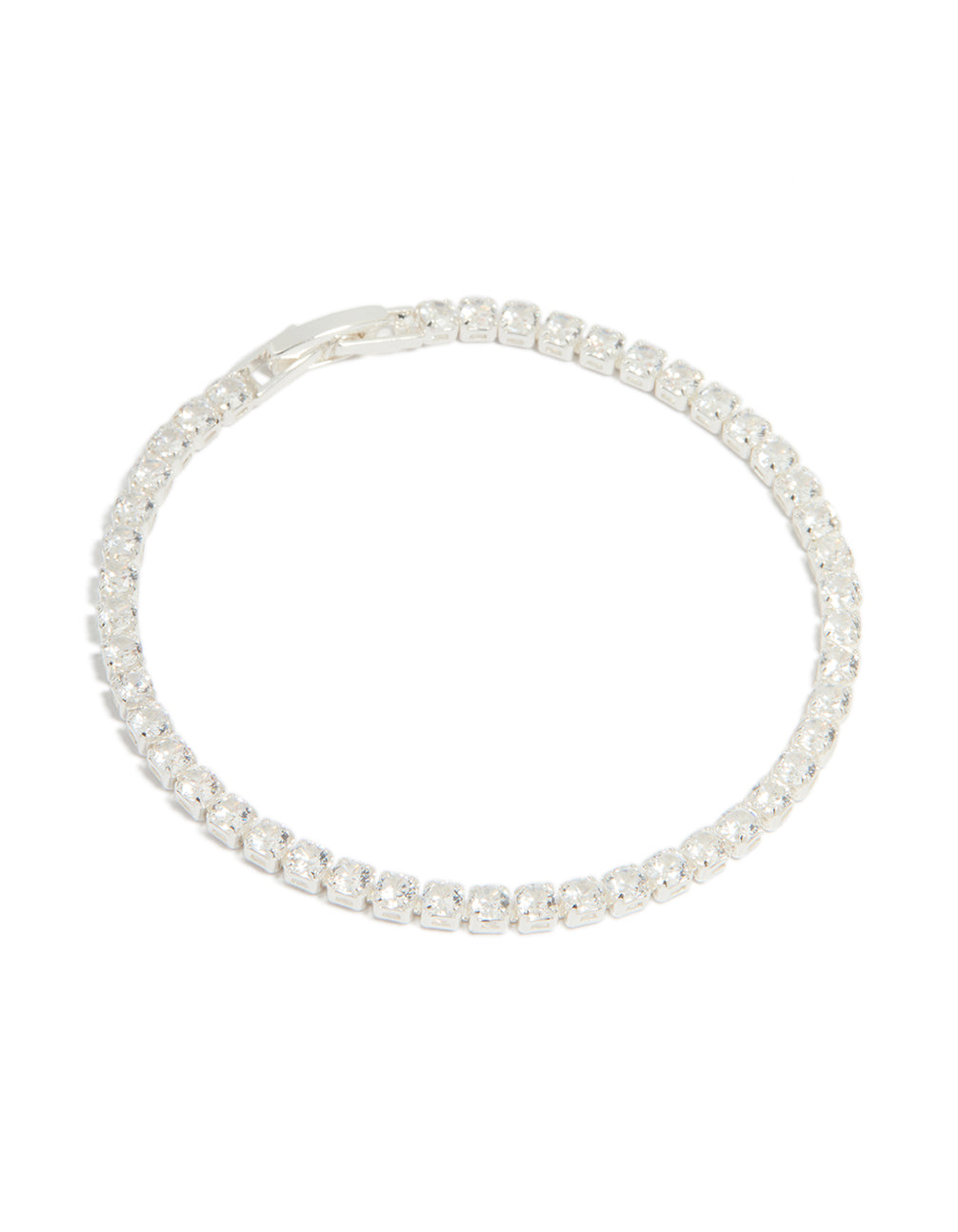 Silver Plated Cubic Zirconia Tennis Bracelet