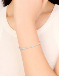Silver Plated Cubic Zirconia Tennis Bracelet - link has visual effect only