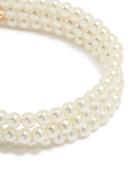 Gold Plated Pearl Triple Layered Bracelet - link has visual effect only