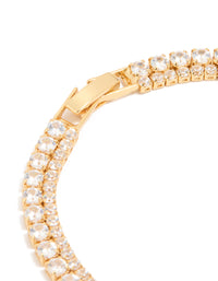 Gold Plated Cubic Zirconia Layered Tennis Bracelet - link has visual effect only