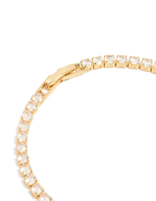 Gold Plated Cubic Zirconia Tennis Bracelet