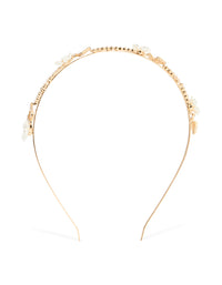 Gold Plated Small Butterfly Flower Headband - link has visual effect only