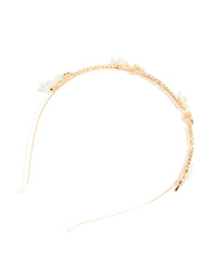 Gold Plated Small Butterfly Flower Headband - link has visual effect only