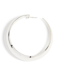 Silver Large Thin Hoop Earrings - link has visual effect only