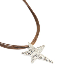 Silver Cord Abstract Star Necklace - link has visual effect only
