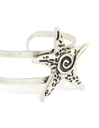 Antique Silver Starfish Wrist Cuff - link has visual effect only