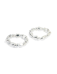 Silver Beaded Stretch Bracelets 2-Pack - link has visual effect only