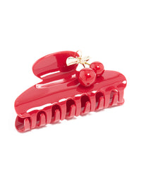 Red Cherry Charm Hair Claw Clip - link has visual effect only