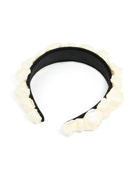 Black Fabric White Rosette Headband - link has visual effect only
