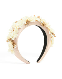 Blush Pink Fabric Mini Flower Cluster Headband - link has visual effect only