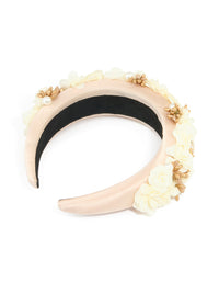 Blush Pink Fabric Mini Flower Cluster Headband - link has visual effect only