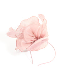 Blush Pink Feather & Soft Fabric Flower Fascinator - link has visual effect only