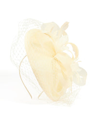 Butter Yellow Loop Disc & Veil Fascinator - link has visual effect only