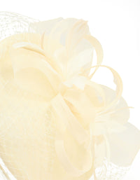 Butter Yellow Loop Disc & Veil Fascinator - link has visual effect only