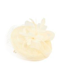 Butter Yellow Loop Disc & Veil Fascinator - link has visual effect only