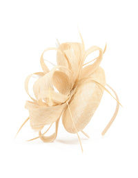 Cream Loop & Feather Pillbox Fascinator - link has visual effect only