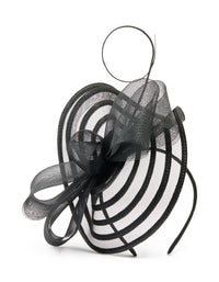 Black Sinamay Fabric Bow & Quill Fascinator - link has visual effect only