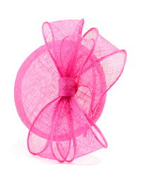 Pink Sinamay Bow Pillbox Fascinator - link has visual effect only