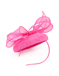 Pink Sinamay Bow Pillbox Fascinator - link has visual effect only