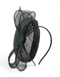 Black Sinamay Bow Pillbox Fascinator - link has visual effect only