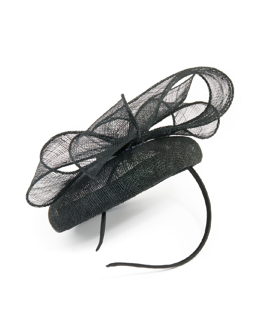 Black Sinamay Bow Pillbox Fascinator