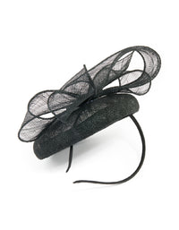 Black Sinamay Bow Pillbox Fascinator - link has visual effect only