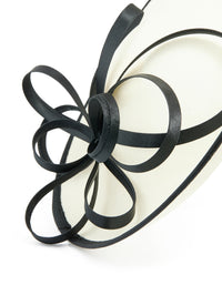 Black & White Sinamay Fabric Ribbon Hat Fascinator - link has visual effect only