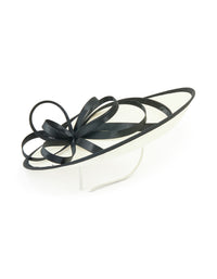 Black & White Sinamay Fabric Ribbon Hat Fascinator - link has visual effect only