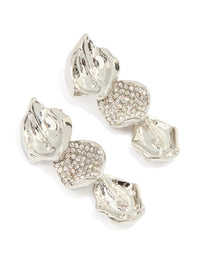 Silver Leaf Petal Drop Earrings - link has visual effect only
