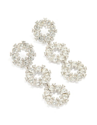 Silver DiamanteTriple Circle Loop Drop Earrings - link has visual effect only
