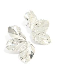 Silver Dotted Pearl Flower Stud Earrings - link has visual effect only