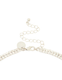 Silver Diamante Layered V-Cut Necklace - link has visual effect only