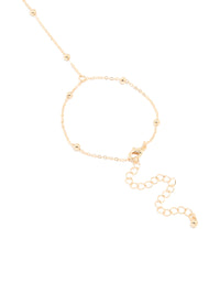 Gold Ball Chain Hand Chain - link has visual effect only