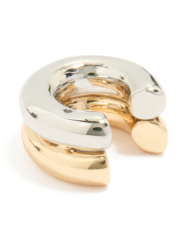 Mixed Metal Layered Ear Cuff