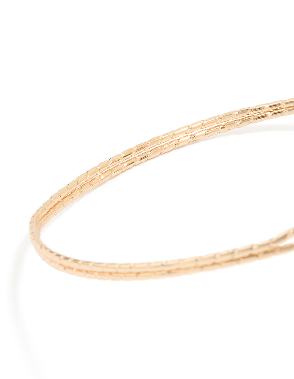 Gold Double Flower Arm Cuff