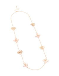 Rose Gold Laser Cut Flower Necklace - link has visual effect only