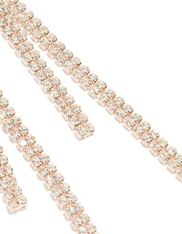 Rose Gold Diamante Long Drop Earrings - link has visual effect only