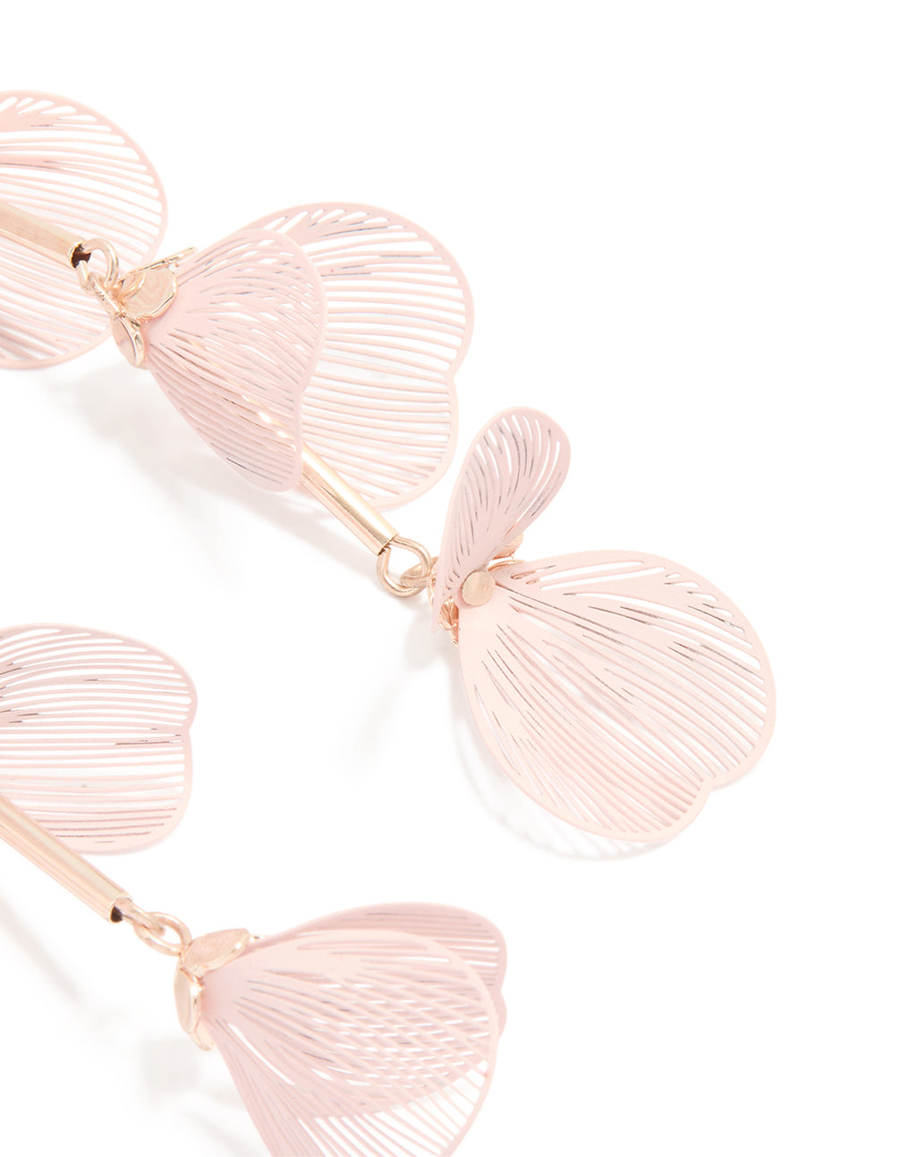 Rose Gold Flower Drop Earrings