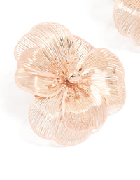 Rose Gold Mesh Flower Large Stud Earrings - link has visual effect only