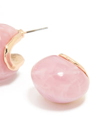 Rose Gold Pink Acrylic Bubble Large Stud Earrings - link has visual effect only