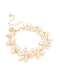 Gold Enamel Flower Bracelet - link has visual effect only