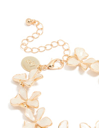 Gold Enamel Flower Bracelet - link has visual effect only