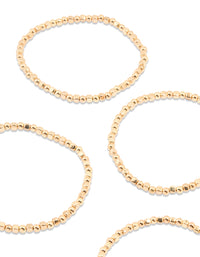 Gold Beaded Bracelets 6-Pack - link has visual effect only