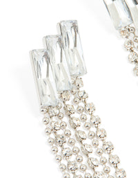 Silver Diamante Chain Drop Earrings - link has visual effect only