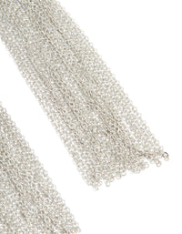 Silver Triangle & Chain Drop Earrings - link has visual effect only