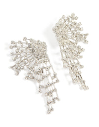 Silver Diamante Angel Wing Stud Earrings - link has visual effect only