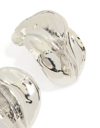 Silver Folded Molten Stud Earrings - link has visual effect only